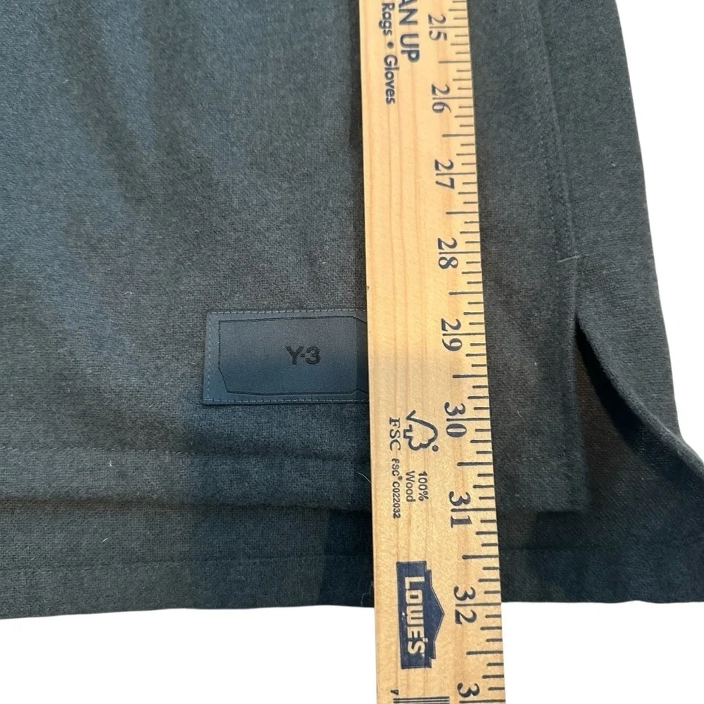 Y-3 Adidas Utilitarian Charcoal Gray Green Button-Up flannel Shirt Jacket